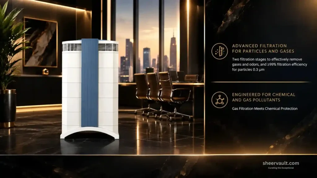 IQAir GC MultiGas XE Review IQAir GC MultiGas XE Review: air purifier demonstrating advanced gas and particle filtration in a luxury interior